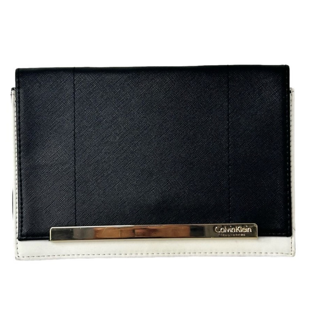 Calvin Klein Clutch Black and White Leather
